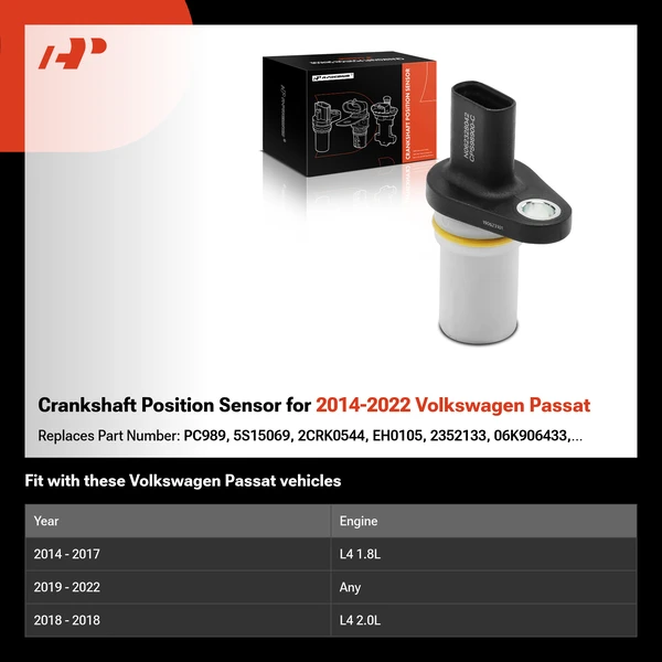 Crankshaft Position Sensor for 2014-2022 Volkswagen Passat