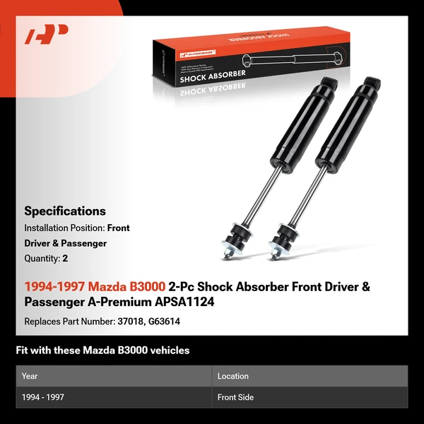 1994-1997 Mazda B3000 2-Pc Shock Absorber Front Driver & Passenger A-Premium APSA1124