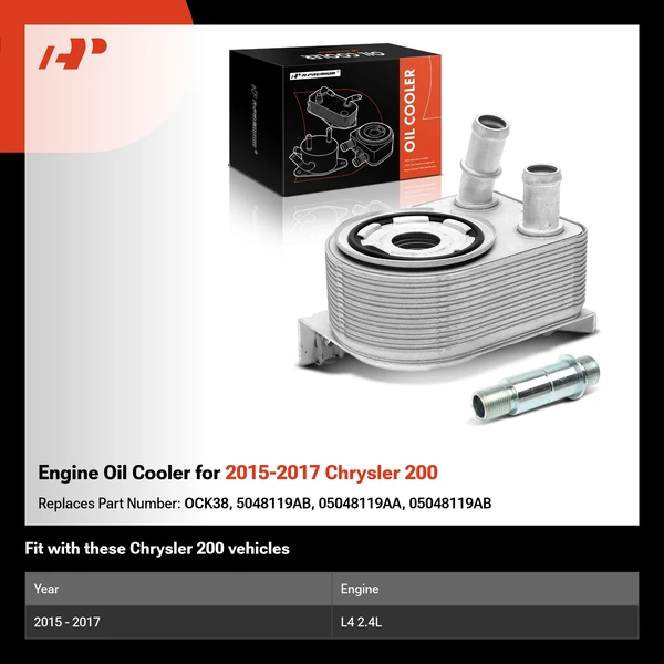 Engine Oil Cooler for 2015-2017 Chrysler 200