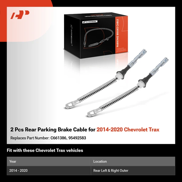 2 Pcs Rear Parking Brake Cable for 2014-2020 Chevrolet Trax