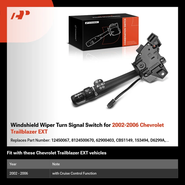 Windshield Wiper Turn Signal Switch for 2002-2006 Chevrolet Trailblazer EXT