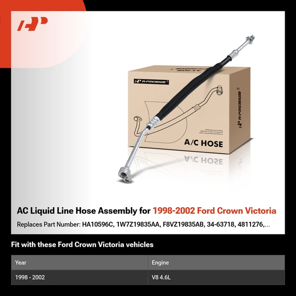 AC Liquid Line Hose Assembly for 1998-2002 Ford Crown Victoria