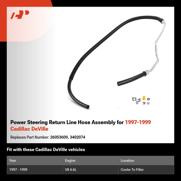 Power Steering Return Line Hose Assembly for 1997-1999 Cadillac DeVille