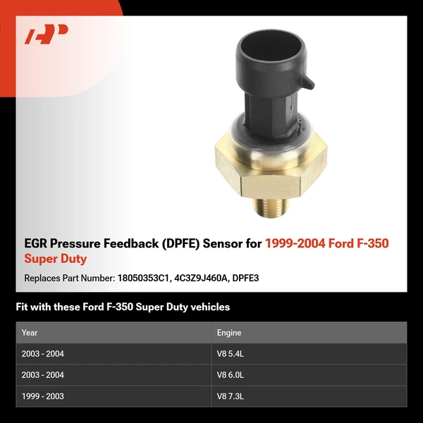 EGR Pressure Feedback (DPFE) Sensor for 1999-2004 Ford F-350 Super Duty