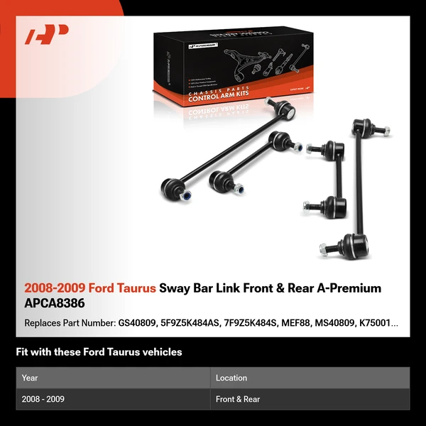 2008-2009 Ford Taurus Sway Bar Link Front & Rear A-Premium APCA8386