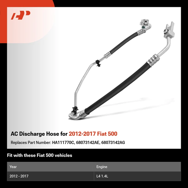 AC Discharge Hose for 2012-2017 Fiat 500