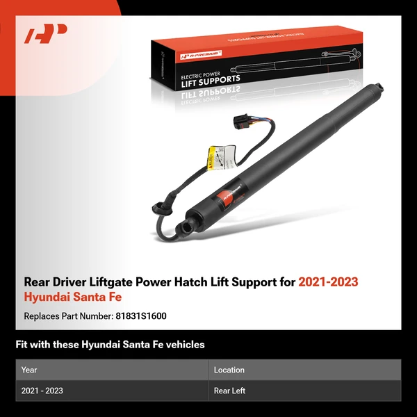 Rear Driver Liftgate Power Hatch Lift Support for 2021-2023 Hyundai Santa Fe