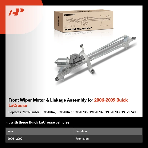 Front Wiper Motor & Linkage Assembly for 2006-2009 Buick LaCrosse