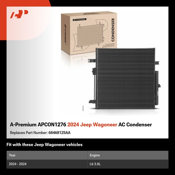 A-Premium APCON1276 2024 Jeep Wagoneer AC Condenser