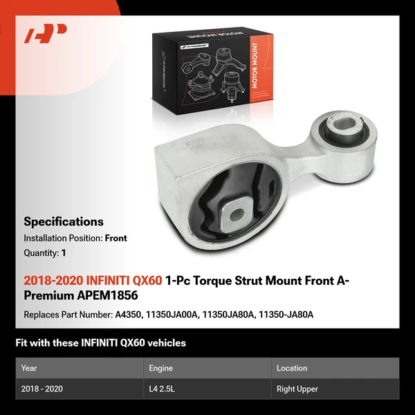 2018-2020 INFINITI QX60 1-Pc Torque Strut Mount Front A-Premium APEM1856