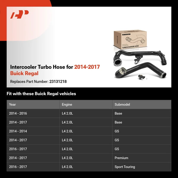 Intercooler Turbo Hose for 2014-2017 Buick Regal