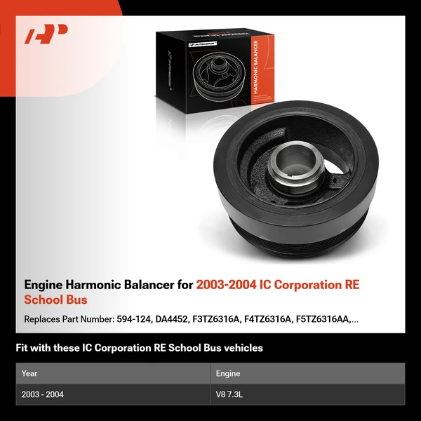 Engine Harmonic Balancer for 2003-2004 IC Corporation RE School Bus