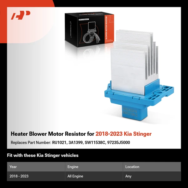 Heater Blower Motor Resistor for 2018-2023 Kia Stinger