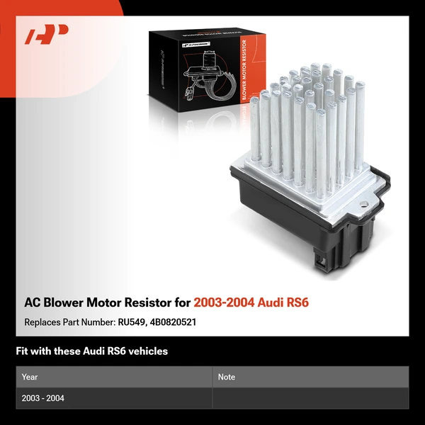 AC Blower Motor Resistor for 2003-2004 Audi RS6