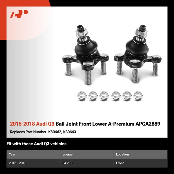 2015-2018 Audi Q3 Ball Joint Front Lower A-Premium APCA2889