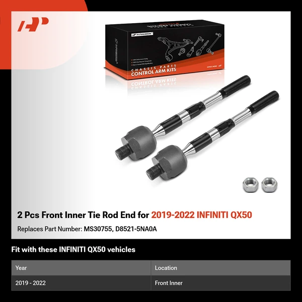 2 Pcs Front Inner Tie Rod End for 2019-2022 INFINITI QX50