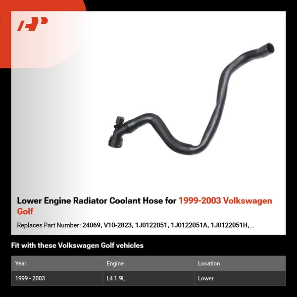 Lower Engine Radiator Coolant Hose for 1999-2003 Volkswagen Golf