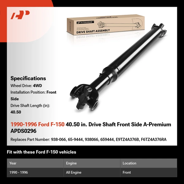 1990-1996 Ford F-150 40.50 in. Drive Shaft Front Side A-Premium APDS0296