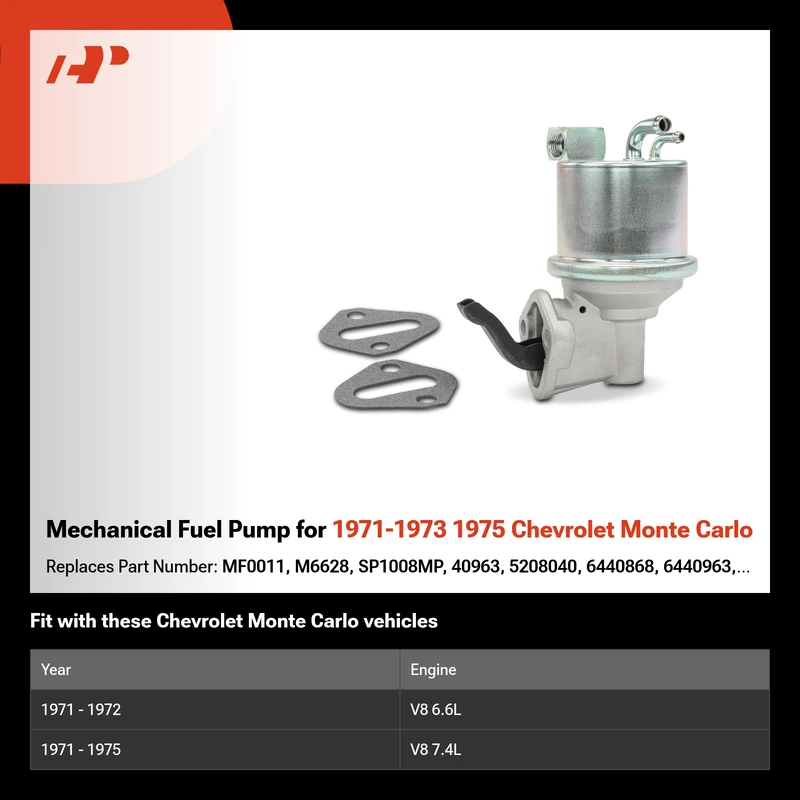 Mechanical Fuel Pump for 1971-1973 1975 Chevrolet Monte Carlo