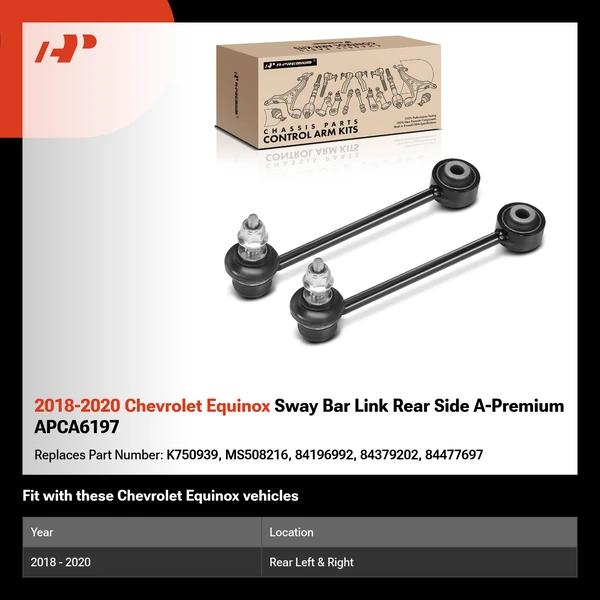 2018-2020 Chevrolet Equinox Sway Bar Link Rear Side A-Premium APCA6197