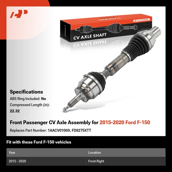 Front Passenger CV Axle Assembly for 2015-2020 Ford F-150