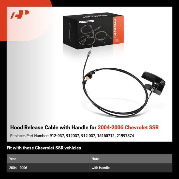 Hood Release Cable with Handle for 2004-2006 Chevrolet SSR