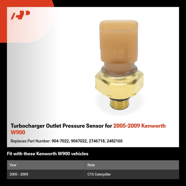 Turbocharger Outlet Pressure Sensor for 2005-2009 Kenworth W900