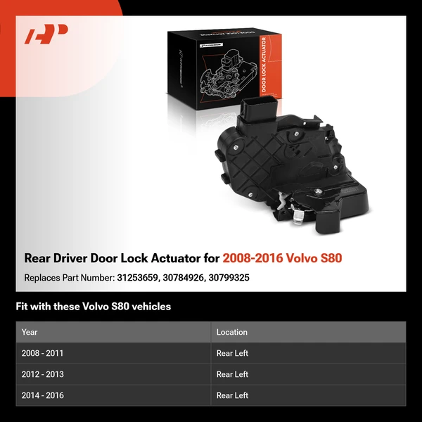 Rear Driver Door Lock Actuator for 2008-2016 Volvo S80