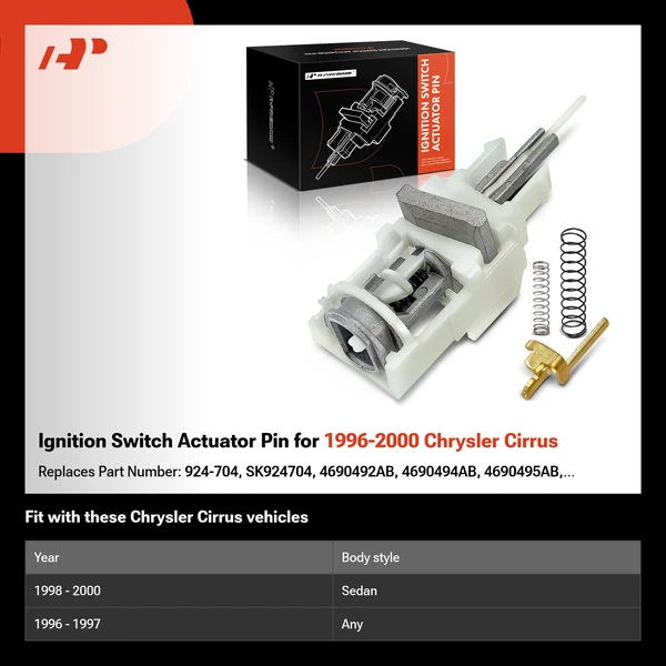 Ignition Switch Actuator Pin for 1996-2000 Chrysler Cirrus