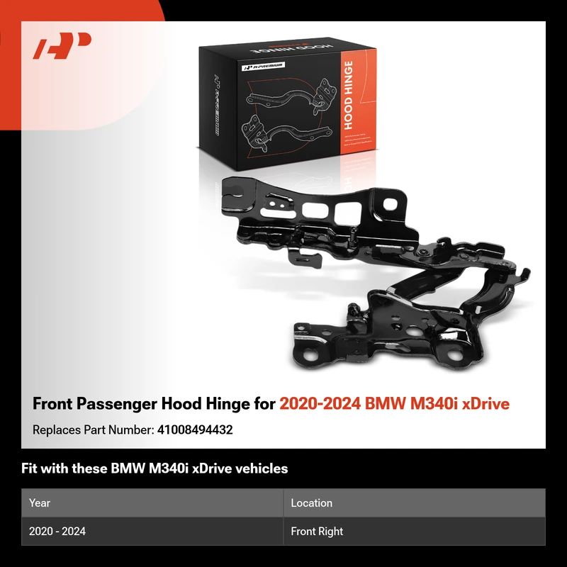 Front Passenger Hood Hinge for 2020-2024 BMW M340i xDrive