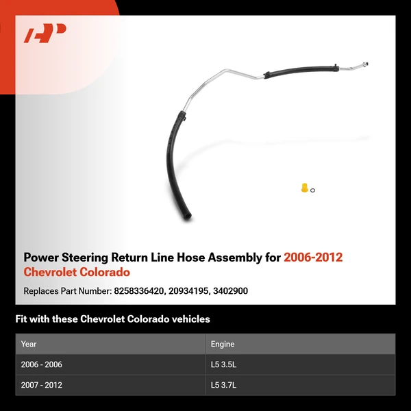 Power Steering Return Line Hose Assembly for 2006-2012 Chevrolet Colorado