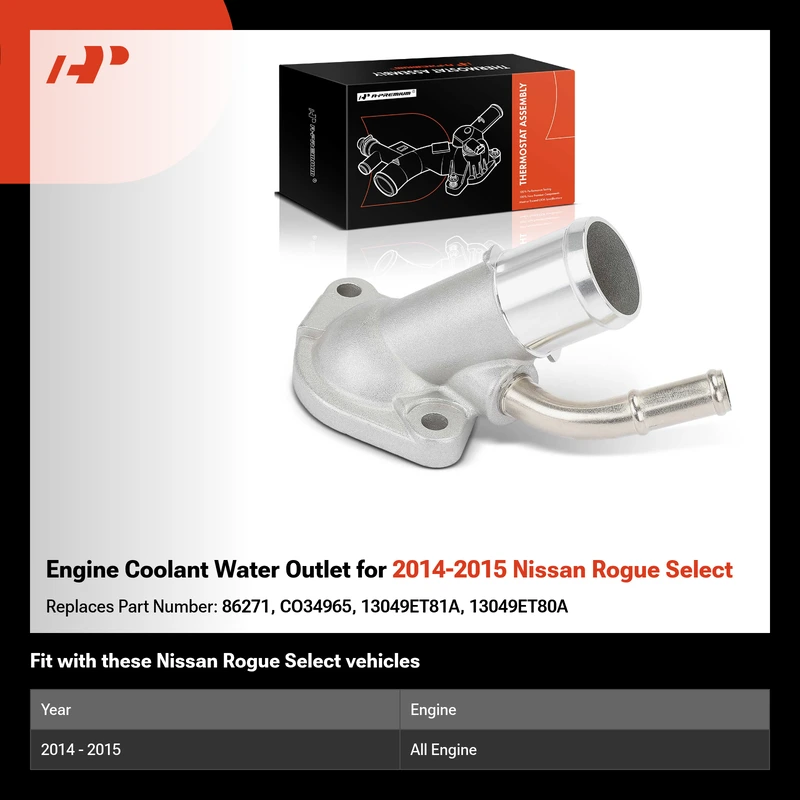 Engine Coolant Water Outlet for 2014-2015 Nissan Rogue Select