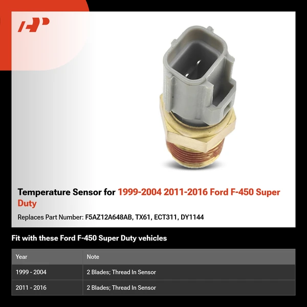 Temperature Sensor for 1999-2004 2011-2016 Ford F-450 Super Duty