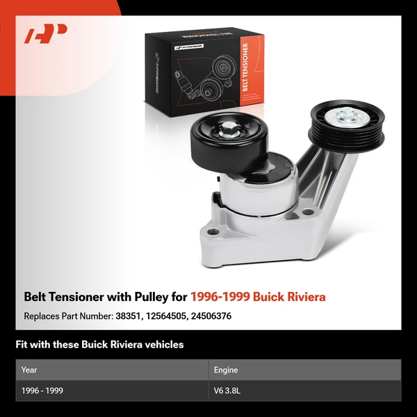 Belt Tensioner with Pulley for 1996-1999 Buick Riviera