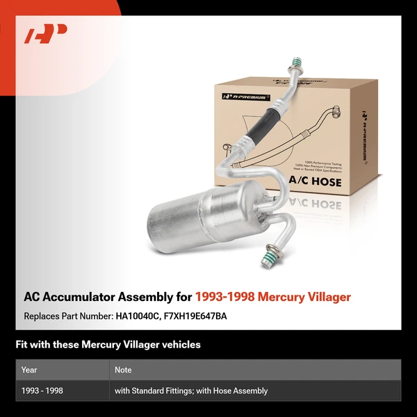 AC Accumulator Assembly for 1993-1998 Mercury Villager