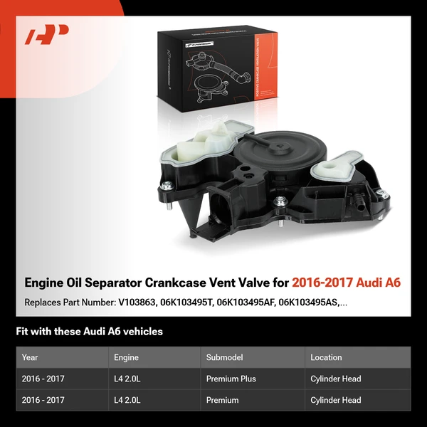 Engine Oil Separator Crankcase Vent Valve for 2016-2017 Audi A6