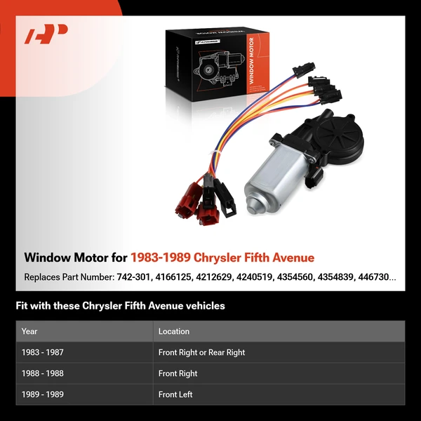 Window Motor for 1983-1989 Chrysler Fifth Avenue