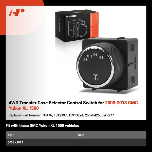 4WD Transfer Case Selector Control Switch for 2008-2013 GMC Yukon XL 1500