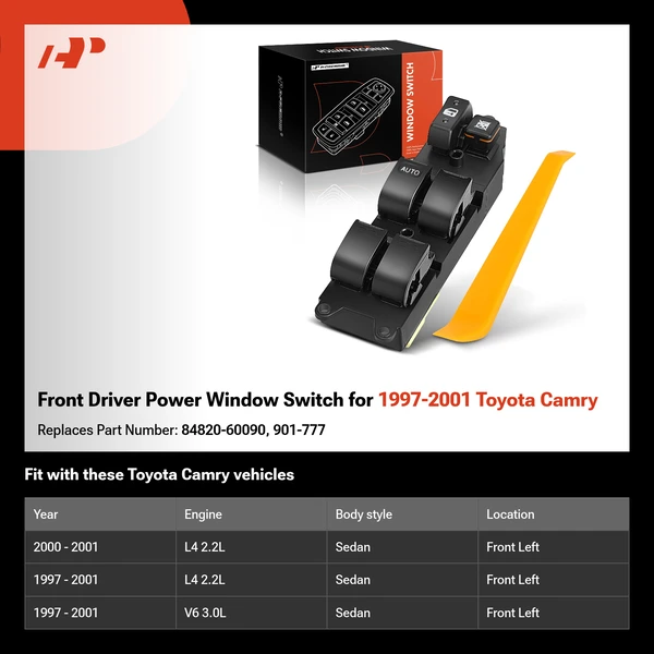 Front Driver Power Window Switch for 1997-2001 Toyota Camry