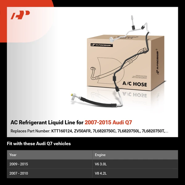 AC Refrigerant Liquid Line for 2007-2015 Audi Q7