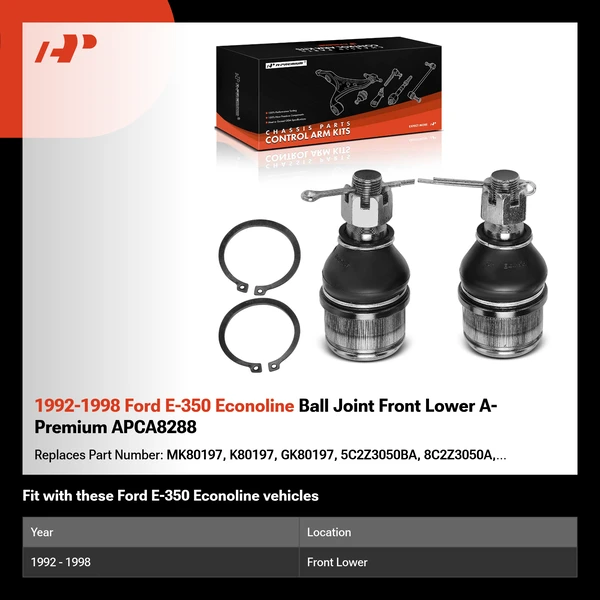 1992-1998 Ford E-350 Econoline Ball Joint Front Lower A-Premium APCA8288