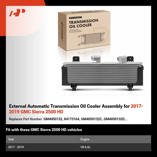 External Automatic Transmission Oil Cooler Assembly for 2017-2019 GMC Sierra 2500 HD