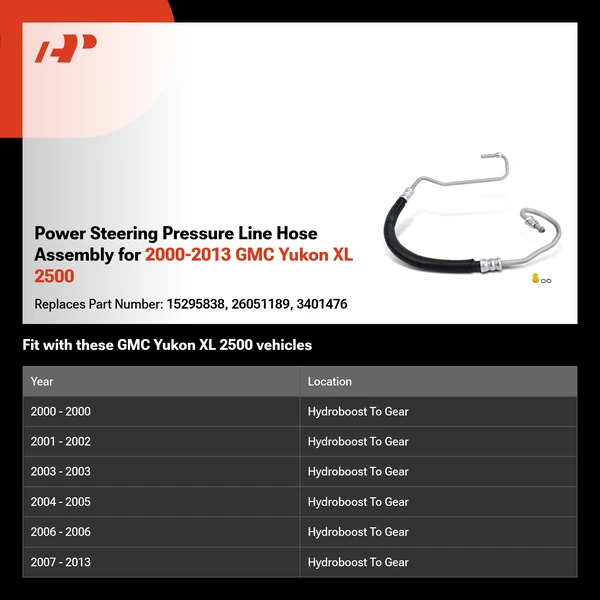 Power Steering Pressure Line Hose Assembly for 2000-2013 GMC Yukon XL 2500