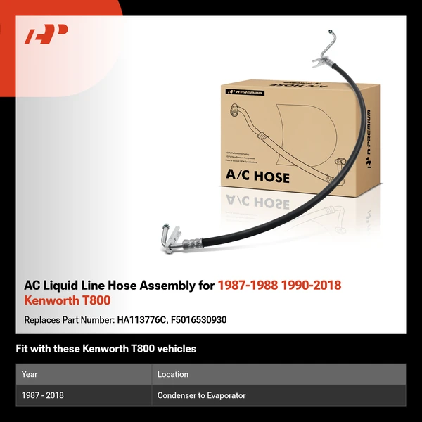 AC Liquid Line Hose Assembly for 1987-1988 1990-2018 Kenworth T800
