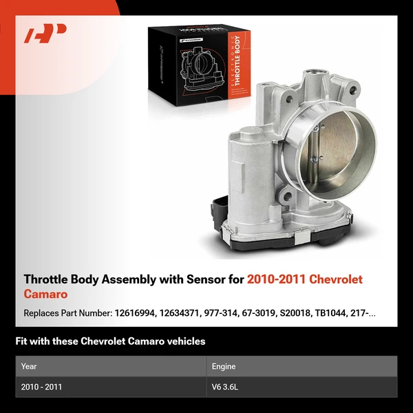 Throttle Body Assembly with Sensor for 2010-2011 Chevrolet Camaro
