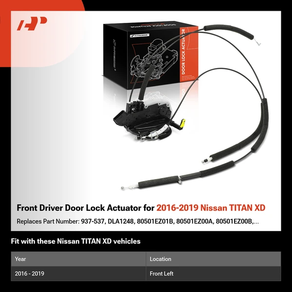 Front Driver Door Lock Actuator for 2016-2019 Nissan TITAN XD