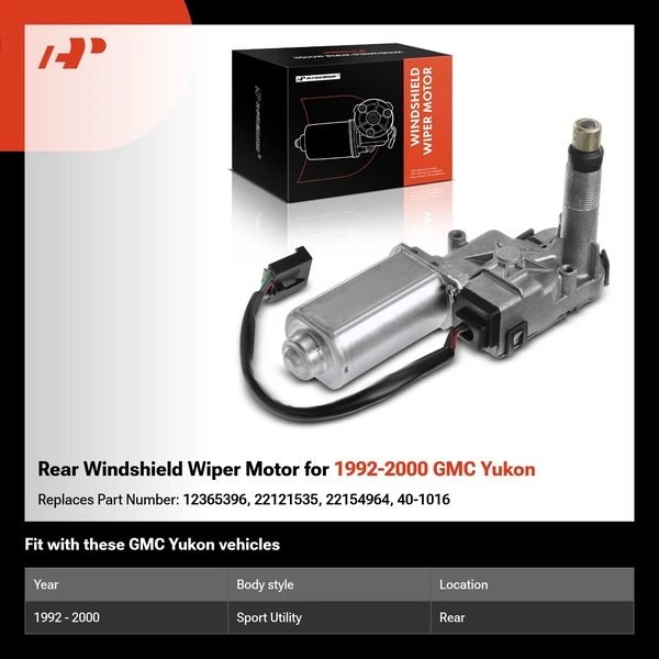 Rear Windshield Wiper Motor for 1992-2000 GMC Yukon