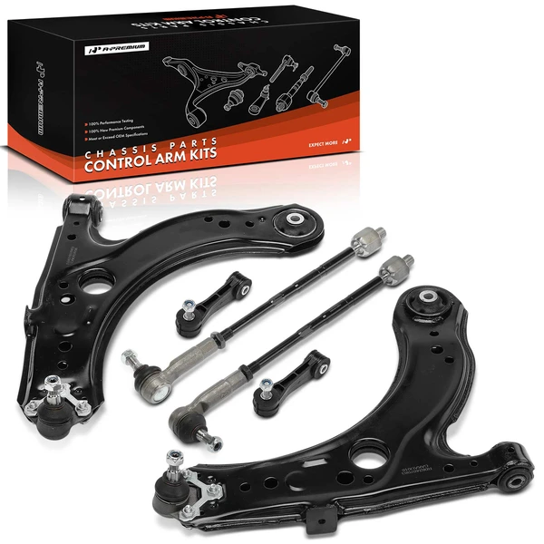 A Set of 8 Control Arm Ball Joint Sway Bar Link Tie Rod End Kit Front Side A-Premium APCA0296