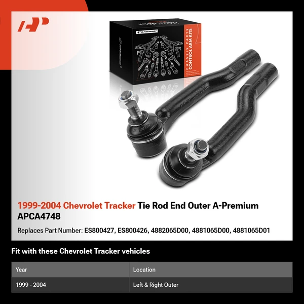 1999-2004 Chevrolet Tracker Tie Rod End Outer A-Premium APCA4748