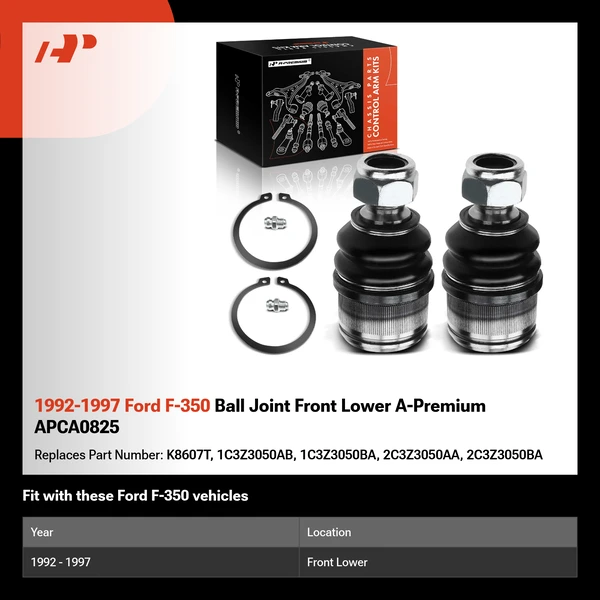 1992-1997 Ford F-350 Ball Joint Front Lower A-Premium APCA0825